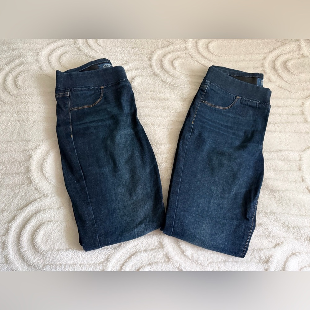 Old Navy Women's Skinny Jeans - Dark Wash, Set of 2, Size 4, EUC, Denim
